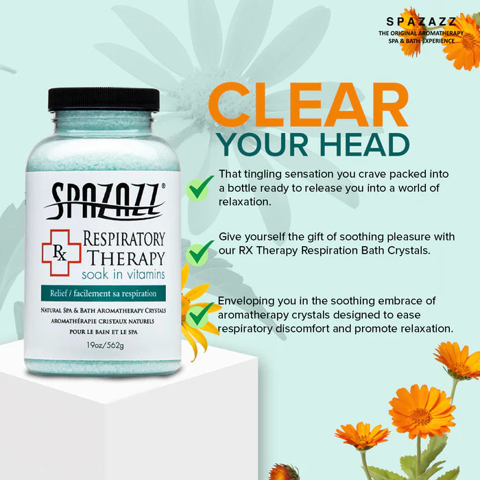 Spazazz RX Respiratory Therapy aromatherapy spa crystals for hot tubs and baths